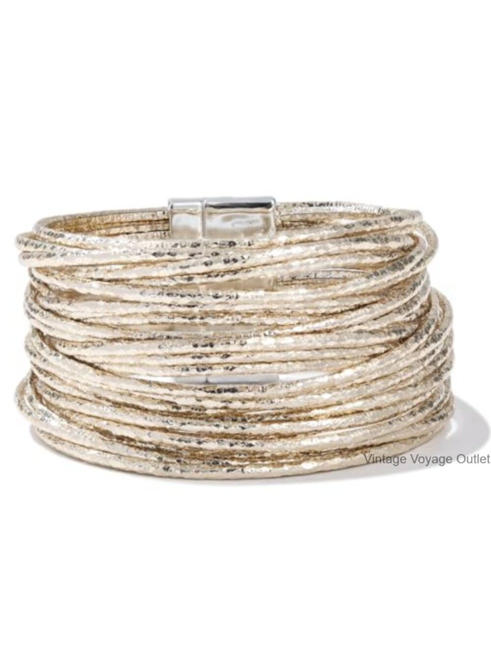 Leather Wrap Bracelet Stackable Multi Strand Magnetic Clasp Boho